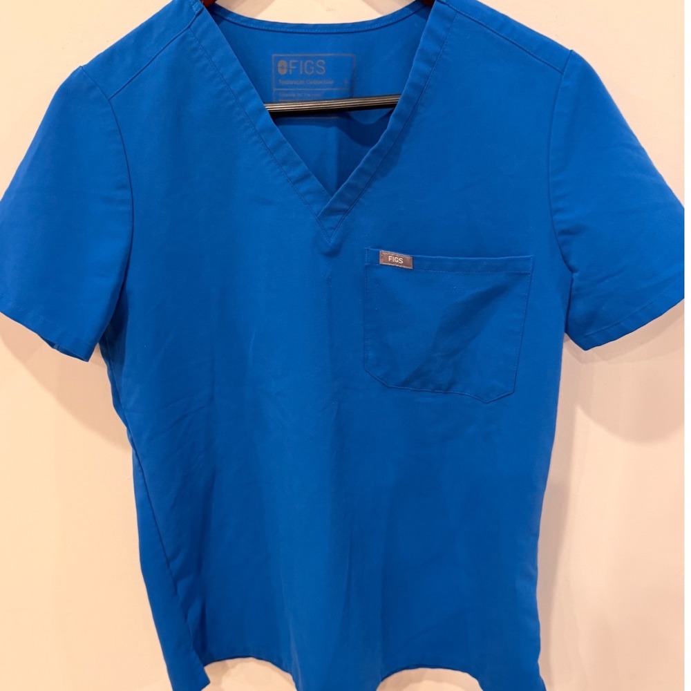 FIGS‎ Technical Collection Casma Scrub Top Royal Blue V-Neck Small
